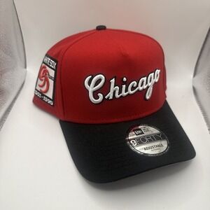 Chicago White Sox Snapback Hat By New Era Red & Black 9Forty Adjustable Fit